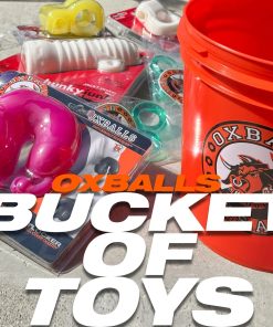 BIG BUCKET OF TOYS...11-16 OXBALLS toys plus our industrial big orange bucket, value $290-$340, $190+ OFF!
