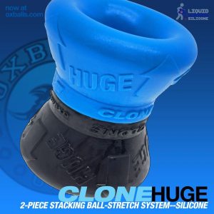 CLONE DUO MAX 2-pack jumbo funnel-stack ballstretchers OXBALLS LIQUID PLATINUM SILICONE