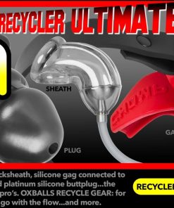 RECYCLER ULTIMATE piss-sheath + silicone mouth gag + liquid silicone buttplug OXBALLS