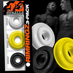 RIMRINGZ multi size 3-pack squishy-stretchy comfort-lip cockrings OXBALLS