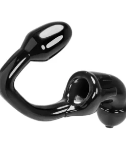 OXBALLS TAILPIPE flexible asslock chastity cage with attached butt plug