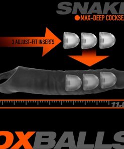 SNAKE cocksheath 11+ inch....includes 3 adjustFIT™ custom-fit inserts OXBALLS