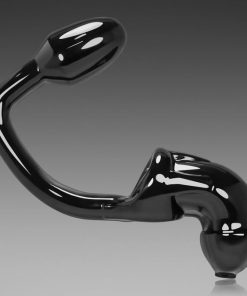 TAILPIPE chastity-sling+deep reach rubbery buttplug asslock OXBALLS black